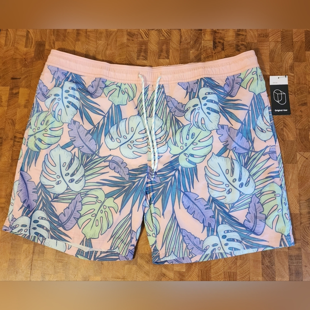 Original Use Swim Trunks size XL pink with print